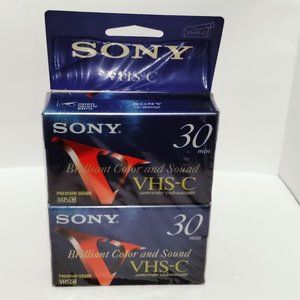 Sony 2 Pack VHS-C 30 min Brilliant Color and Sound Video Cassettes
